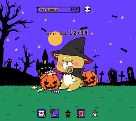 Cute Halloween Shiba Theme android App screenshot 4